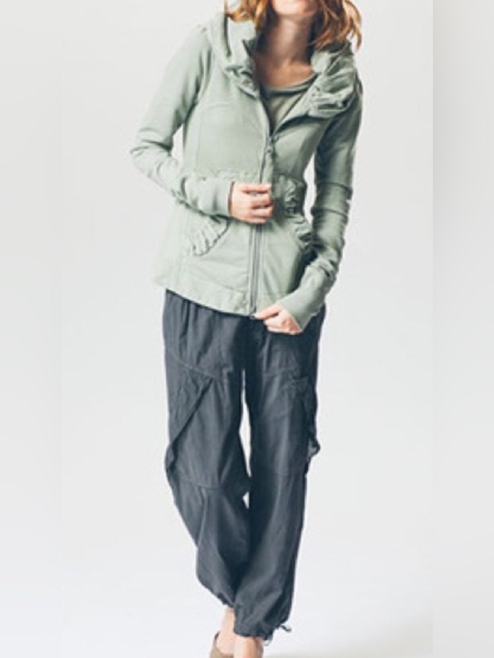 Prairie Underground Light Sage Mint Green Cloak Hoodie Med Steam Punk Organic